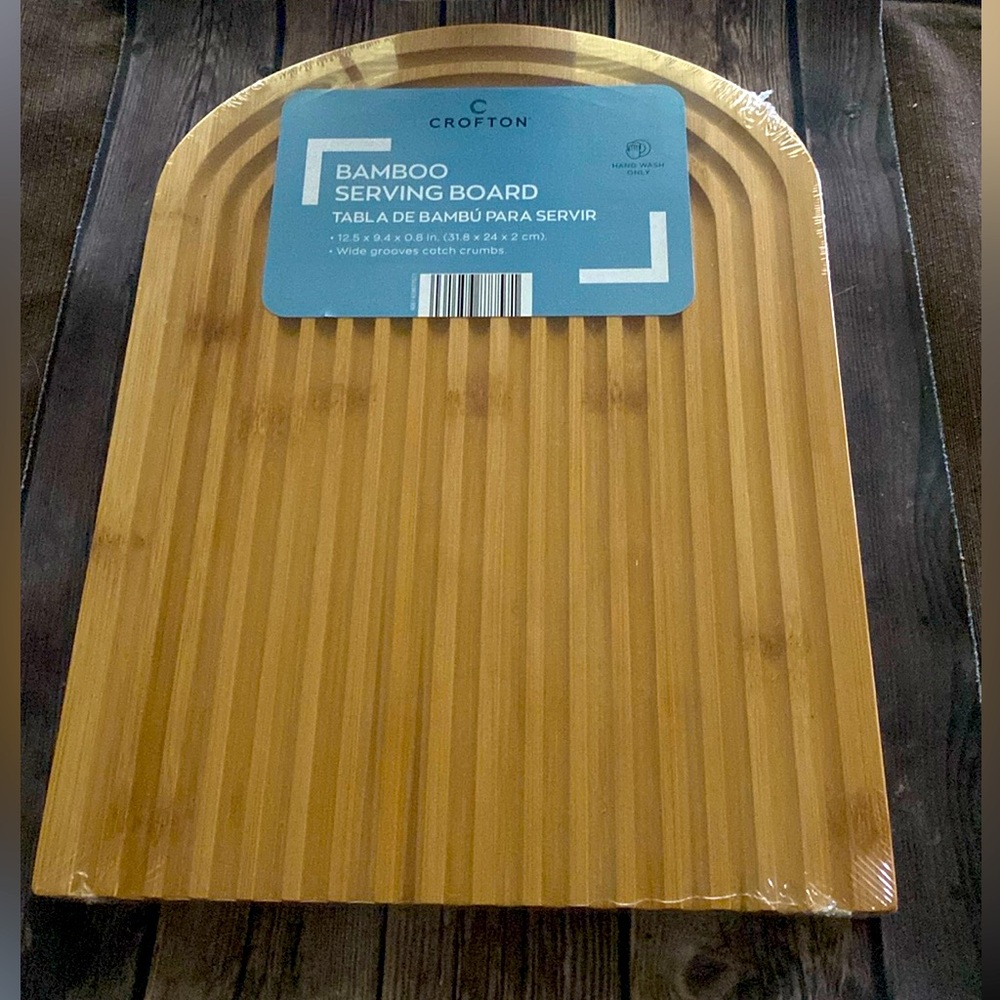BOHO style Bamboo serving board for kitchen use or paint/ style for decor.